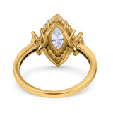 Marquise Vintage Wedding Ring Simulated Cubic Zirconia 925 Sterling Silver
