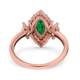 Marquise Vintage Wedding Ring Simulated Cubic Zirconia 925 Sterling Silver