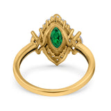 Marquise Vintage Wedding Ring Simulated Cubic Zirconia 925 Sterling Silver