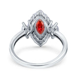 Marquise Vintage Wedding Ring Simulated Cubic Zirconia 925 Sterling Silver