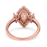 Marquise Vintage Wedding Ring Simulated Cubic Zirconia 925 Sterling Silver