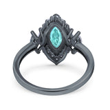 Marquise Vintage Wedding Ring Simulated Cubic Zirconia 925 Sterling Silver