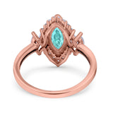 Marquise Vintage Wedding Ring Simulated Cubic Zirconia 925 Sterling Silver