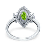 Marquise Vintage Wedding Ring Simulated Cubic Zirconia 925 Sterling Silver