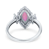 Marquise Vintage Wedding Ring Simulated Cubic Zirconia 925 Sterling Silver