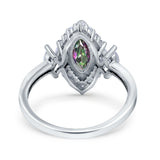 Marquise Vintage Wedding Ring Simulated Cubic Zirconia 925 Sterling Silver