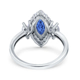 Marquise Vintage Wedding Ring Simulated Cubic Zirconia 925 Sterling Silver