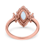 Marquise Vintage Wedding Ring Simulated Cubic Zirconia 925 Sterling Silver