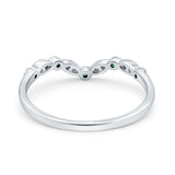 Marquise Curved Half Eternity Stackable Band Ring Simulated CZ 925 Sterling Silver