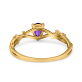 Infinity Pear Vintage Wedding Ring Simulated Cubic Zirconia 925 Sterling Silver