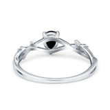 Infinity Pear Vintage Wedding Ring Simulated Cubic Zirconia 925 Sterling Silver