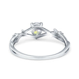 Infinity Pear Vintage Wedding Ring Simulated Cubic Zirconia 925 Sterling Silver