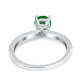 Art Deco Wedding Engagement Ring Simulated Cubic Zirconia Accent Vintage Bridal Ring Round 925 Sterling Silver