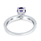 Teardrop Pear Art Deco Wedding Engagement Ring Round Simulated Cubic Zirconia Accent 925 Sterling Silver