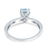 Teardrop Pear Art Deco Wedding Engagement Ring Round Simulated Cubic Zirconia Accent 925 Sterling Silver