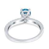 Teardrop Pear Art Deco Wedding Engagement Ring Round Simulated Cubic Zirconia Accent 925 Sterling Silver
