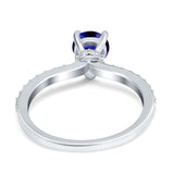 Teardrop Pear Art Deco Wedding Engagement Ring Round Simulated Cubic Zirconia Accent 925 Sterling Silver