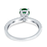 Teardrop Pear Art Deco Wedding Engagement Ring Round Simulated Cubic Zirconia Accent 925 Sterling Silver