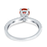 Teardrop Pear Art Deco Wedding Engagement Ring Round Simulated Cubic Zirconia Accent 925 Sterling Silver
