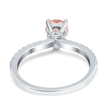 Teardrop Pear Art Deco Wedding Engagement Ring Round Simulated Cubic Zirconia Accent 925 Sterling Silver