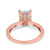 Cushion Cut Art Deco Vintage Engagement Wedding Bridal Ring Round Simulated Cubic Zirconia Accent 925 Sterling Silver