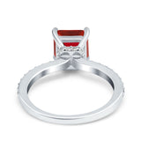 Cushion Cut Art Deco Vintage Engagement Wedding Bridal Ring Round Simulated Cubic Zirconia Accent 925 Sterling Silver