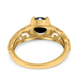 Art Deco Filigree Wedding Engagement Bridal Ring Round Simulated Cubic Zirconia 925 Sterling Silver