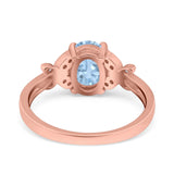 Butterfly Oval Art Deco Engagement Wedding Ring Round Simulated Cubic Zirconia 925 Sterling Silver