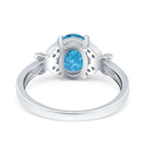 Butterfly Oval Art Deco Engagement Wedding Ring Round Simulated Cubic Zirconia 925 Sterling Silver