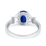 Butterfly Oval Art Deco Engagement Wedding Ring Round Simulated Cubic Zirconia 925 Sterling Silver