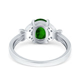 Butterfly Oval Art Deco Engagement Wedding Ring Round Simulated Cubic Zirconia 925 Sterling Silver