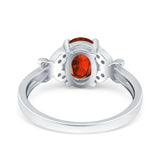 Butterfly Oval Art Deco Engagement Wedding Ring Round Simulated Cubic Zirconia 925 Sterling Silver