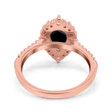 Teardrop Pear Art Deco Wedding Ring Simulated Cubic Zirconia 925 Sterling Silver