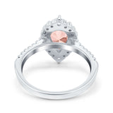 Teardrop Pear Art Deco Wedding Ring Simulated Cubic Zirconia 925 Sterling Silver