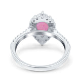 Teardrop Pear Art Deco Wedding Ring Simulated Cubic Zirconia 925 Sterling Silver