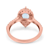 Teardrop Pear Art Deco Wedding Ring Simulated Cubic Zirconia 925 Sterling Silver