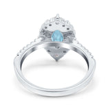 Halo Marquise Art Deco Wedding Ring Simulated Cubic Zirconia 925 Sterling Silver