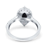 Halo Marquise Art Deco Wedding Ring Simulated Cubic Zirconia 925 Sterling Silver