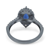 Halo Marquise Art Deco Wedding Ring Simulated Cubic Zirconia 925 Sterling Silver