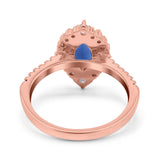 Halo Marquise Art Deco Wedding Ring Simulated Cubic Zirconia 925 Sterling Silver