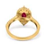 Halo Marquise Art Deco Wedding Ring Simulated Cubic Zirconia 925 Sterling Silver