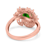 Oval Vintage Art Deco Engagement Ring Simulated Cubic Zirconia 925 Sterling Silver