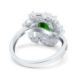 Oval Vintage Art Deco Engagement Ring Simulated Cubic Zirconia 925 Sterling Silver