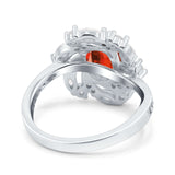 Oval Vintage Art Deco Engagement Ring Simulated Cubic Zirconia 925 Sterling Silver