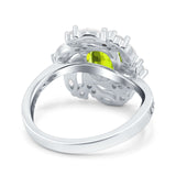 Oval Vintage Art Deco Engagement Ring Simulated Cubic Zirconia 925 Sterling Silver