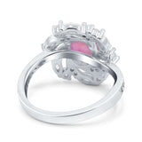 Oval Vintage Art Deco Engagement Ring Simulated Cubic Zirconia 925 Sterling Silver