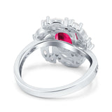 Oval Vintage Art Deco Engagement Ring Simulated Cubic Zirconia 925 Sterling Silver