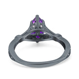 Marquise Art Deco Wedding Bridal Ring Simulated Cubic Zirconia 925 Sterling Silver