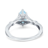 Marquise Art Deco Wedding Bridal Ring Simulated Cubic Zirconia 925 Sterling Silver