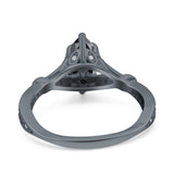 Marquise Art Deco Wedding Bridal Ring Simulated Cubic Zirconia 925 Sterling Silver